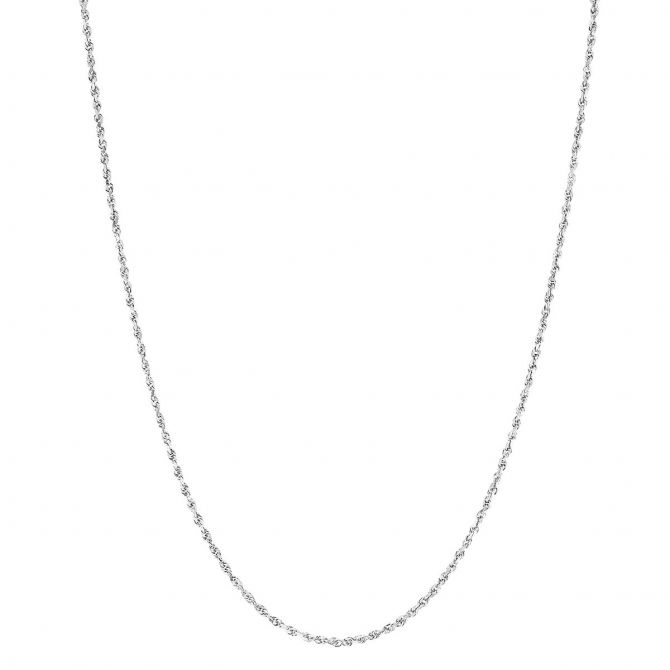 White Gold 1.88 mm Diamond-Cut Rope Chain, 16"